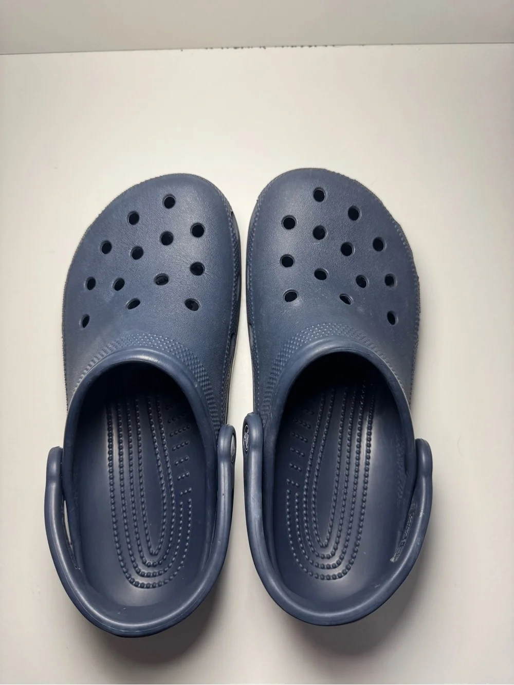 CROCS Navy Blue Classic Clogs with Heel Strap